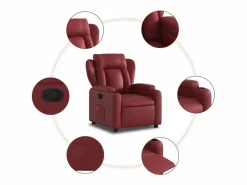 Sillón de relax | Sillón reclinable de cuero sintético tinto SHL8150