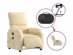 Sillón de relax | Sillón reclinable de masaje eléctrico tela color SHL6964 Crema