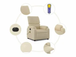 Sillón de relax | Sillón reclinable de masaje eléctrico tela color SHL6964 Crema