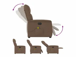 Discount Sillón de relax | Sillón reclinable de masaje eléctrico tela marrón SHL5106 Marru00f3n