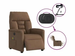 Discount Sillón de relax | Sillón reclinable de masaje eléctrico tela marrón SHL5106 Marru00f3n
