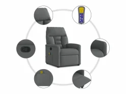 Outlet Sillón de relax | Sillón reclinable de masaje de tela gris oscuro SHL8722 Sillón De Masaje