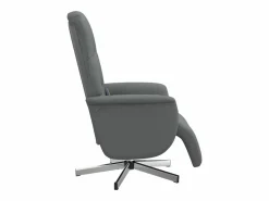 Sillón de relax | Sillón reclinable de masaje con reposapiés tela gris oscuro SHL4573