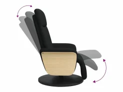 Sillón de relax | Sillón reclinable con reposapiés tela negra SHL5106
