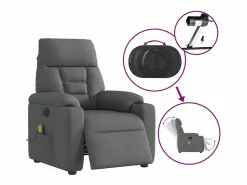 Online Sillón de relax | Sillón reclinable de masaje eléctrico tela gris oscuro SHL4893 Sillón De Masaje