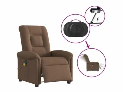Sillón de relax | Sillón reclinable de masaje eléctrico tela marrón SHL5298