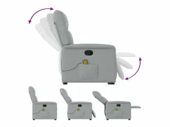 Sillón de relax | Sillón reclinable de masaje de tela claro SHL4300