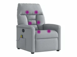 Sillón de relax | Sillón reclinable de masaje de tela claro SHL4300