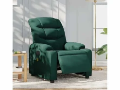 Hot Sillón de relax | Sillón reclinable de masaje eléctrico tela verde oscuro SHL6654 Verde pino