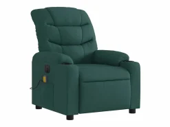 Hot Sillón de relax | Sillón reclinable de masaje eléctrico tela verde oscuro SHL6654 Verde pino