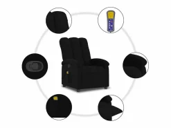 Online Sillón de relax | Sillón reclinable de masaje de tela SHL7064 Negro