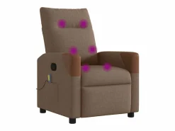 Sillón de relax | Sillón reclinable con masaje de tela marrón SHL6729