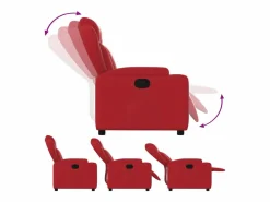 Sillón de relax | Sillón reclinable de cuero sintético SHL2699 Rojo