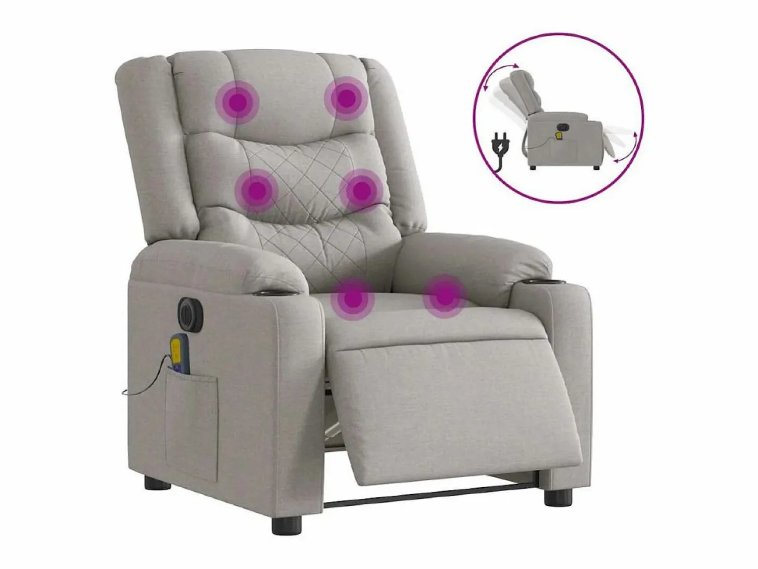 Outlet Sillón de relax | Sillón reclinable de masaje eléctrico tela nube SHL7510 Sillón De Masaje