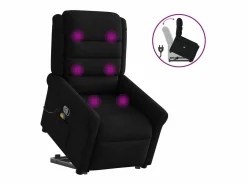 New Sillón de relax | Sillón reclinable de masaje elevable tela SHL7707 Negro