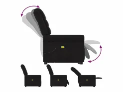 New Sillón de relax | Sillón reclinable de masaje elevable tela SHL7707 Negro