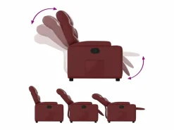 Clearance Sillón de relax | Sillón reclinable de cuero sintético tinto SHL3354 Sillón Relax