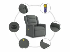 Sale Sillón de relax | Sillón reclinable de masaje eléctrico tela gris oscuro SHL6422 Sillón De Masaje