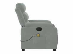 Sillón de relax | Sillón reclinable de masaje eléctrico terciopelo claro SHL5120