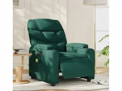 Sillón de relax | Sillón reclinable de masaje eléctrico tela verde oscuro SHL7306