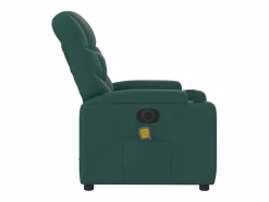Sillón de relax | Sillón reclinable de masaje eléctrico tela verde oscuro SHL7306