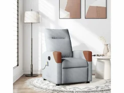 Sale Sillón de relax | Sillón reclinable de masaje de tela claro SHL4744 Gris