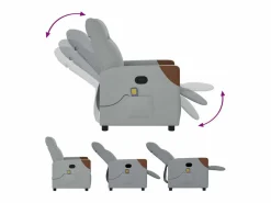 Sale Sillón de relax | Sillón reclinable de masaje de tela claro SHL4744 Gris