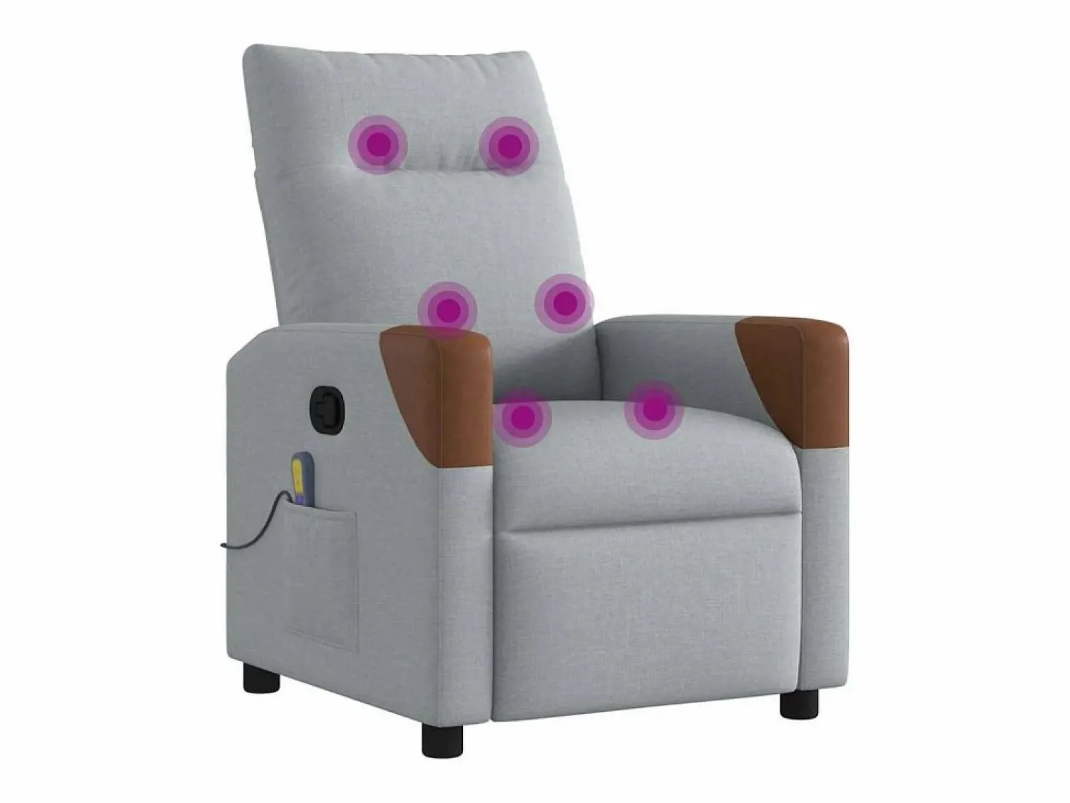 Sale Sillón de relax | Sillón reclinable de masaje de tela claro SHL4744 Gris