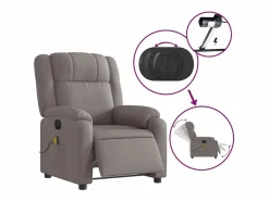 Online Sillón de relax | Sillón reclinable de masaje eléctrico tela gris taupe SHL5001 Sillón De Masaje