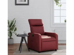 Sillón de relax | Sillón reclinable de cuero sintético tinto SHL6703