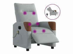 Sillón de relax | Sillón reclinable de masaje eléctrico tela claro SHL8572