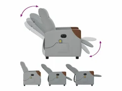Sillón de relax | Sillón reclinable de masaje eléctrico tela claro SHL8572