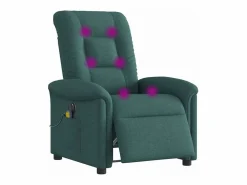 Sillón de relax | Sillón reclinable de masaje eléctrico tela verde oscuro SHL8429