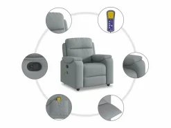 New Sillón de relax | Sillón reclinable de masaje de tela claro SHL6895 Sillón De Masaje