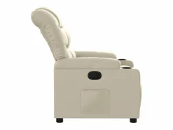 Hot Sillón de relax | Sillón reclinable de cuero sintético SHL8106 Crema