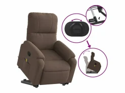 Hot Sillón de relax | Sillón reclinable de masaje elevable tela de microfibra marrón SHL5787 Sillón De Masaje