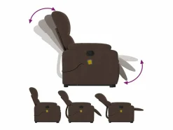 Hot Sillón de relax | Sillón reclinable de masaje elevable tela de microfibra marrón SHL5787 Sillón De Masaje
