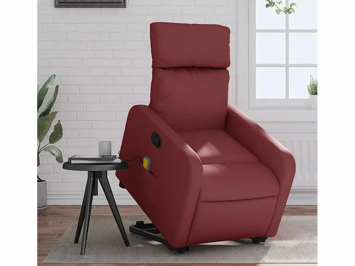 New Sillón de relax | Sillón reclinable de masaje de pie cuero artificial tinto SHL8169 Sillón De Masaje