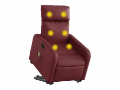 New Sillón de relax | Sillón reclinable de masaje de pie cuero artificial tinto SHL8169 Sillón De Masaje