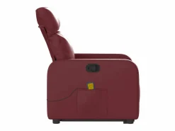 New Sillón de relax | Sillón reclinable de masaje de pie cuero artificial tinto SHL8169 Sillón De Masaje