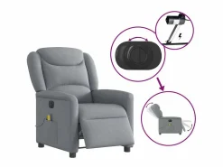 Outlet Sillón de relax | Sillón reclinable de masaje eléctrico tela claro SHL8638 Sillón De Masaje