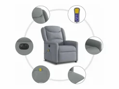 Outlet Sillón de relax | Sillón reclinable de masaje eléctrico tela claro SHL8638 Sillón De Masaje