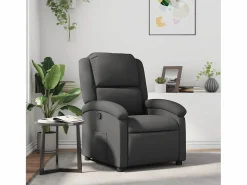 Outlet Sillón de relax | Sillón reclinable de cuero auténtico SHL2592 Gris