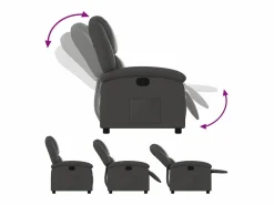 Outlet Sillón de relax | Sillón reclinable de cuero auténtico SHL2592 Gris