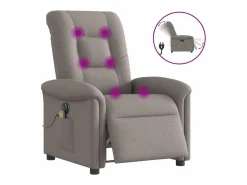 Online Sillón de relax | Sillón reclinable de masaje eléctrico tela gris taupe SHL5811 Topo
