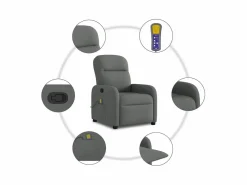 Clearance Sillón de relax | Sillón reclinable de masaje de tela gris oscuro SHL7864 Sillón De Masaje