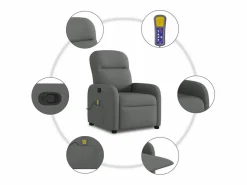Clearance Sillón de relax | Sillón reclinable de masaje de tela gris oscuro SHL7864 Sillón De Masaje