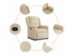 Clearance Sillón de relax | Sillón reclinable de tela SHL4949 Crema