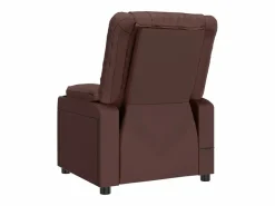 Sillón de relax | Sillón reclinable de cuero sintético marrón SHL6458