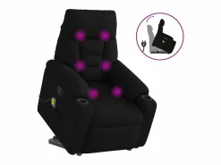 Discount Sillón de relax | Sillón reclinable de masaje elevable tela SHL3021 Negro